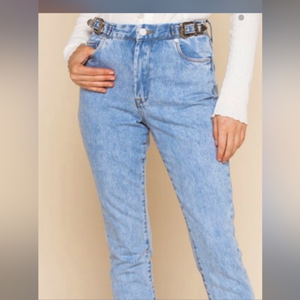 Blank NYC Belted Western High-Rise Jeans - Picture 1 of 5